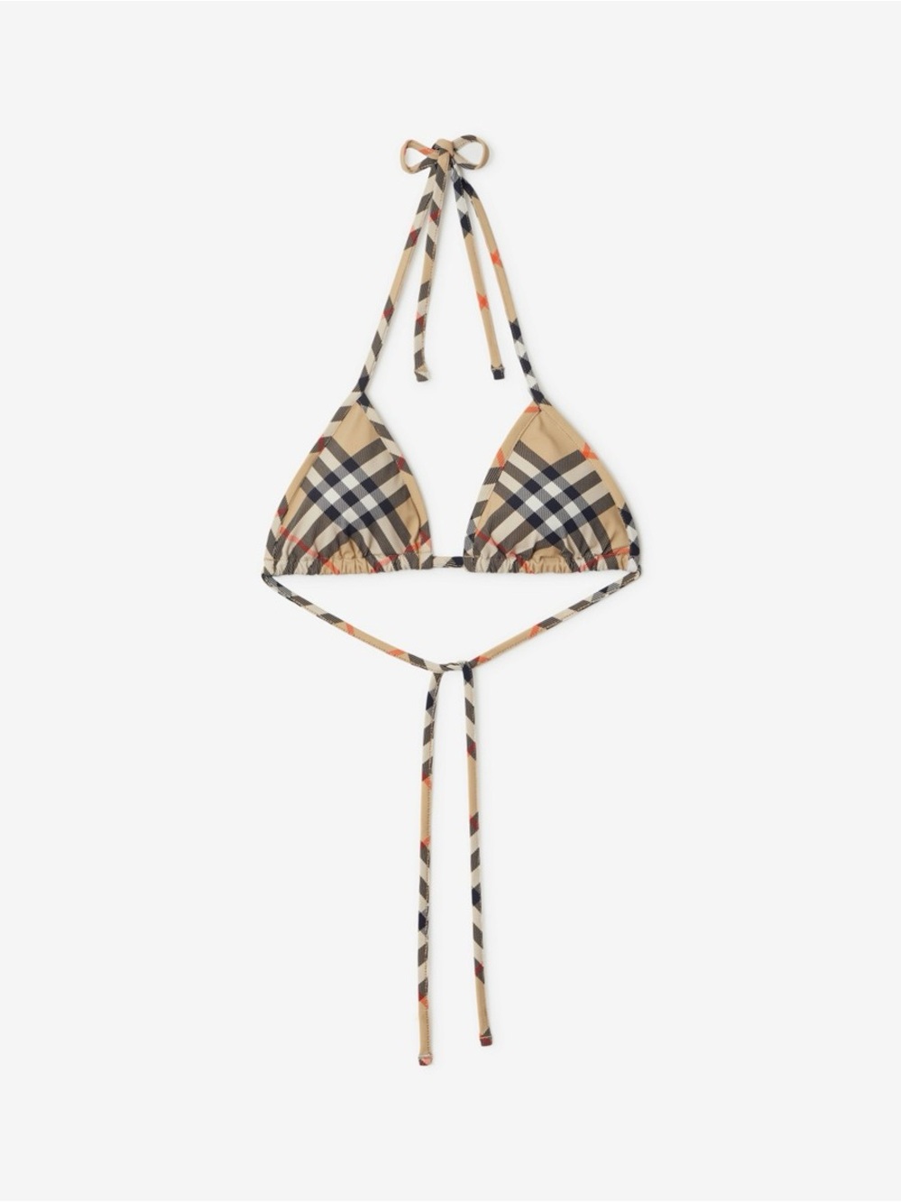 Burberry Beige Vintage Check Triangle Bikini Top